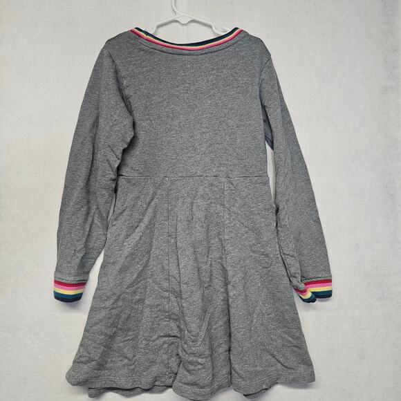 Hanna Andersson Rainbow Trim Gray Twirl Sweater Dress - Picture 5 of 6